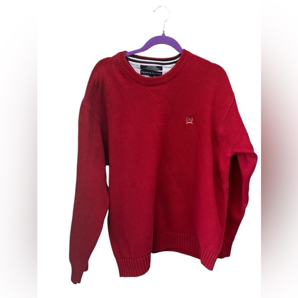 Tommy Hilfiger Men's Crew Neck Sweater 2XL Cherry Red‎ Pullover Casual - Picture 9 of 14